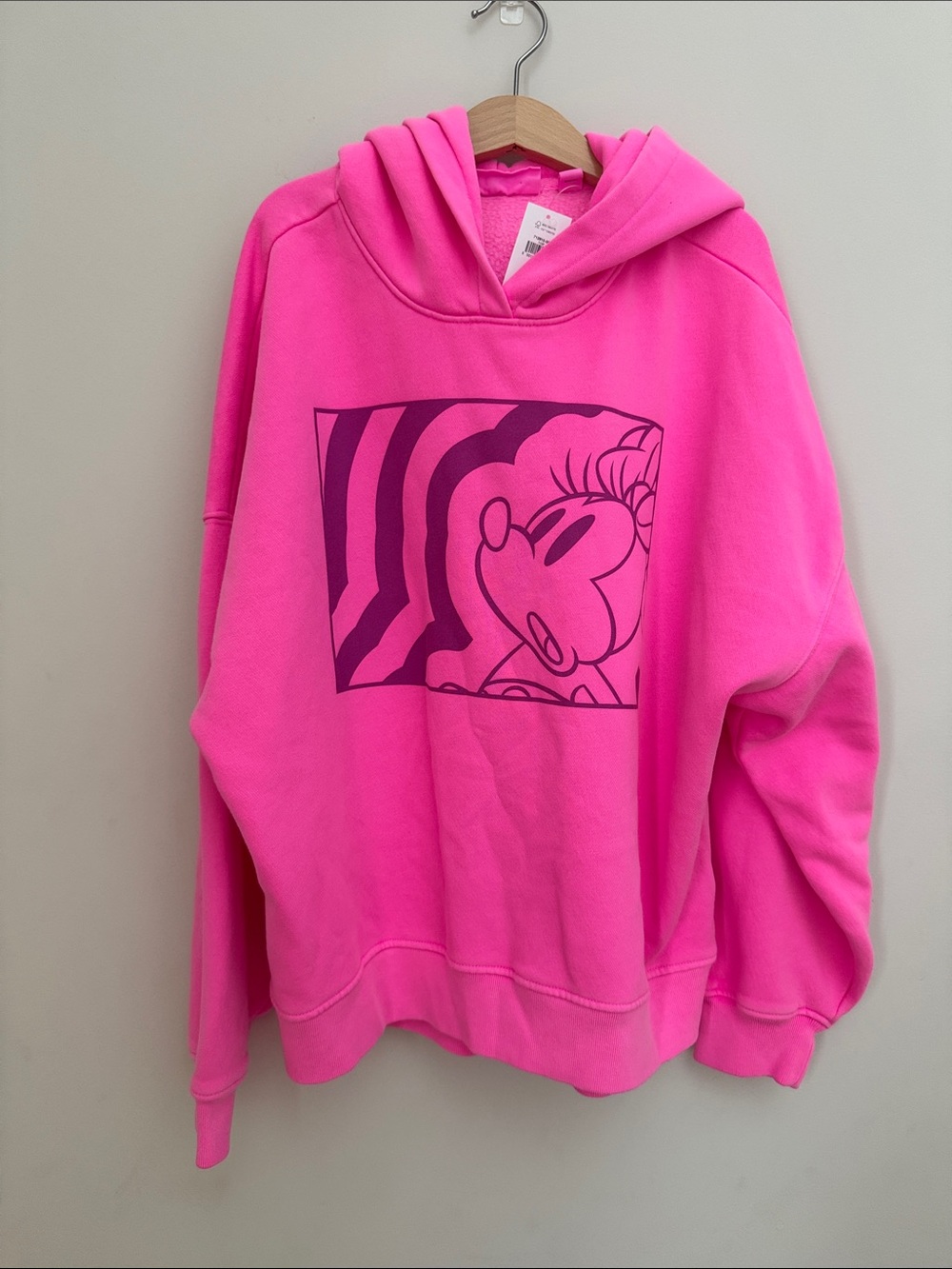 Neon Pink Minnie Graphic Hoodie Sweatshirt GAP